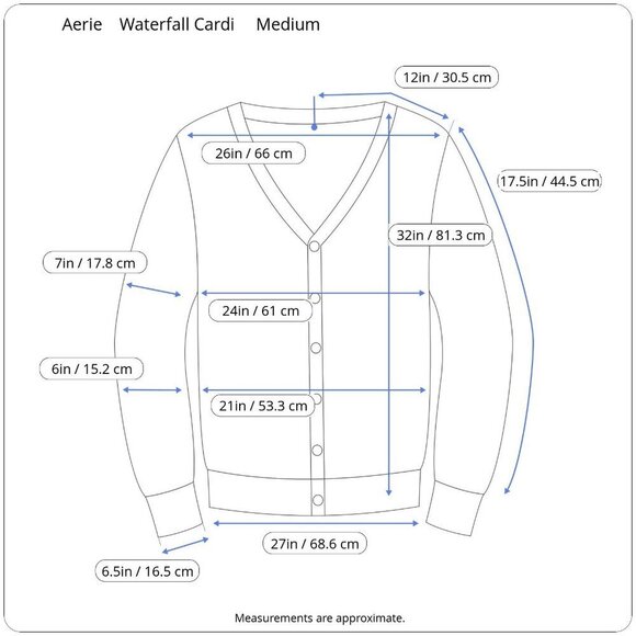 Aerie Open Front Waterfall Beige Light Brown Drop Shoulder Oversized Cardigan M - Picture 15 of 16